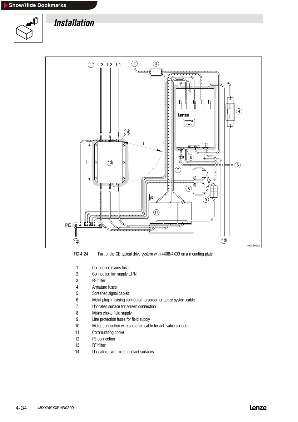 Installation | Lenze EDS4900U-REG User Manual | Page 72 / 342