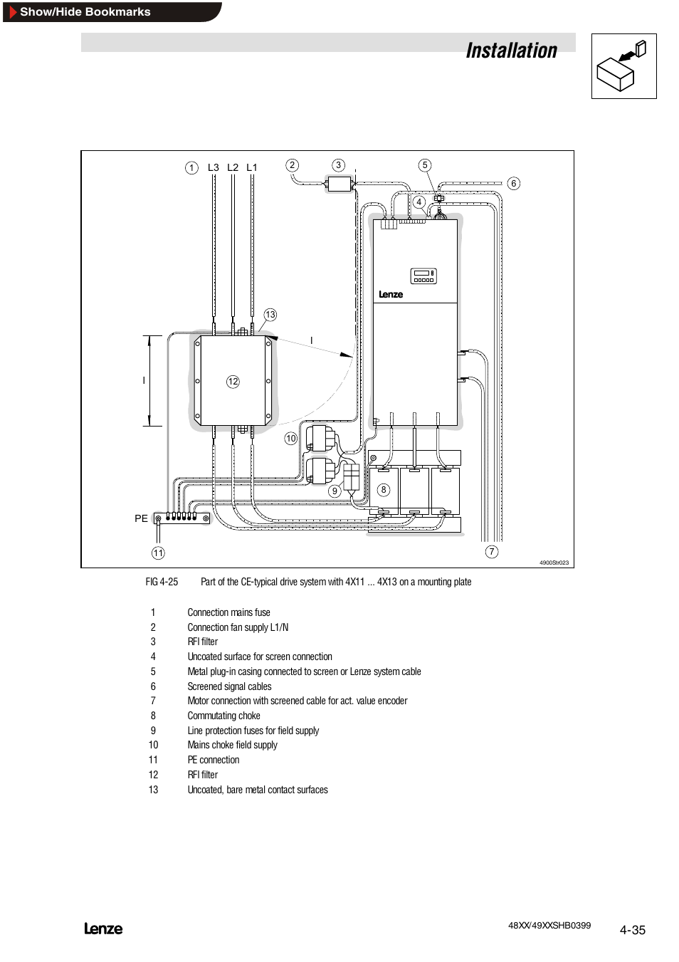 Installation | Lenze EDS4900U-REG User Manual | Page 73 / 342