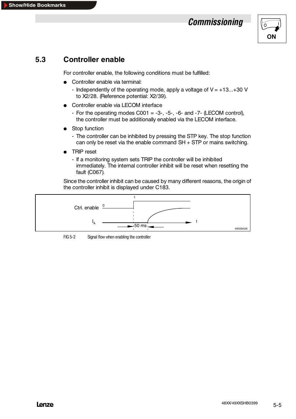 3 controller enable, Commissioning | Lenze EDS4900U-REG User Manual | Page 81 / 342