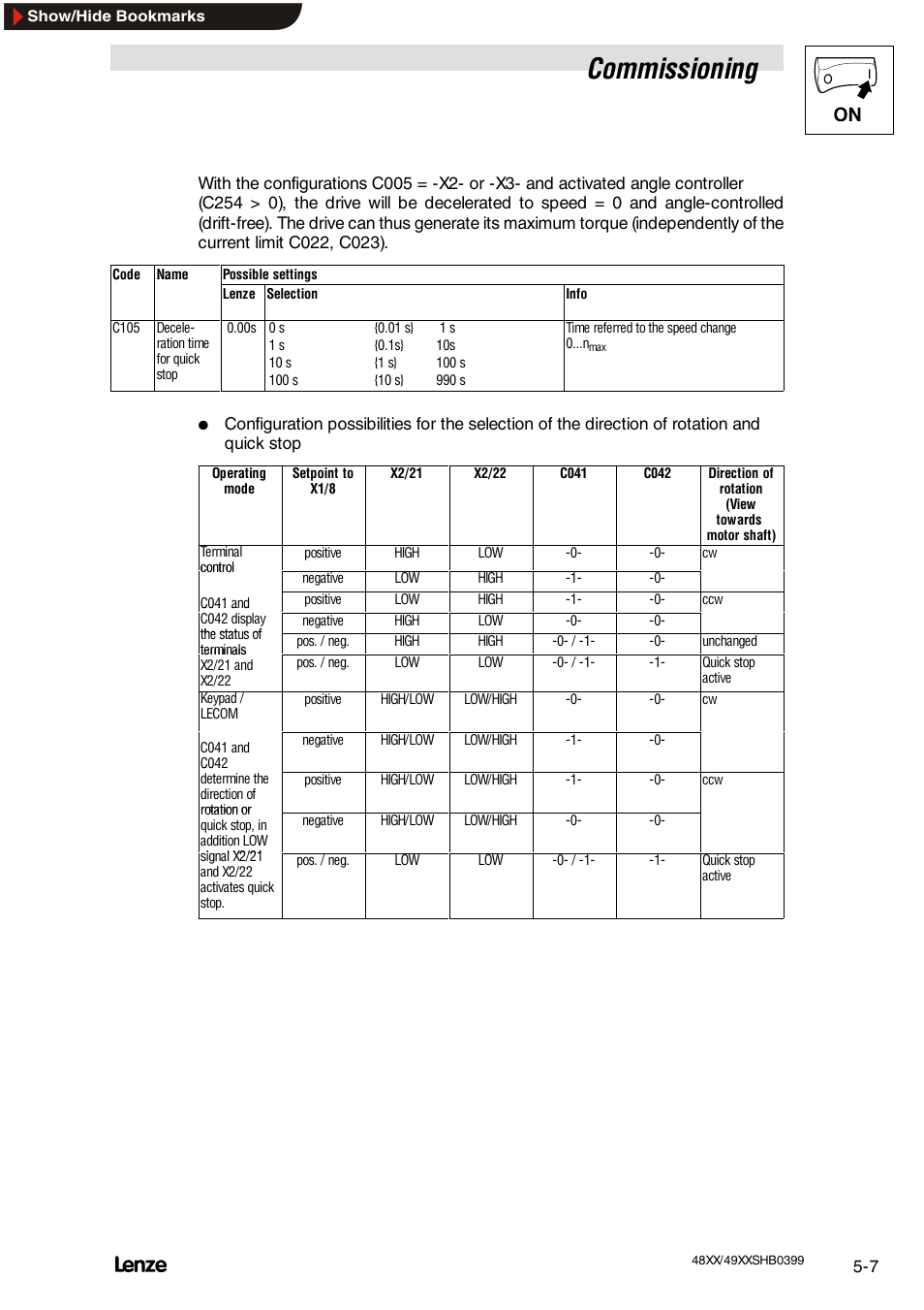 Commissioning | Lenze EDS4900U-REG User Manual | Page 83 / 342