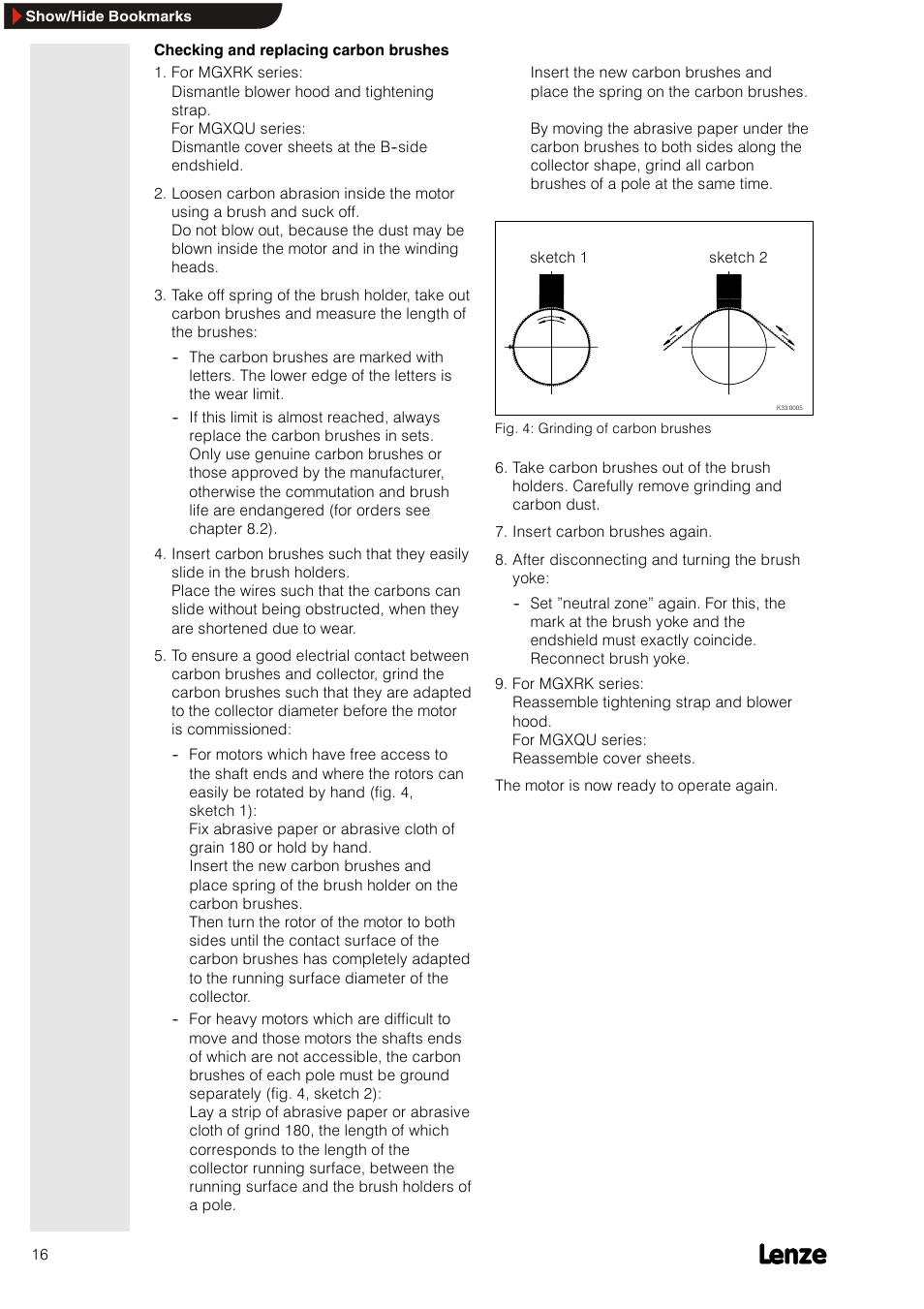 Lenze MGXQK DC motors User Manual | Page 16 / 24