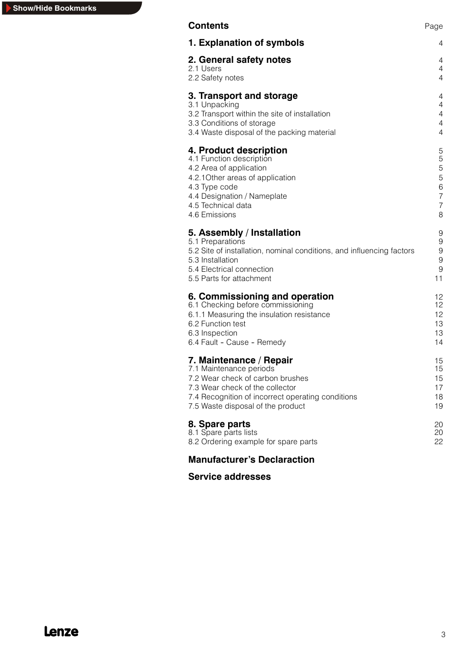 Lenze MGXQK DC motors User Manual | Page 3 / 24