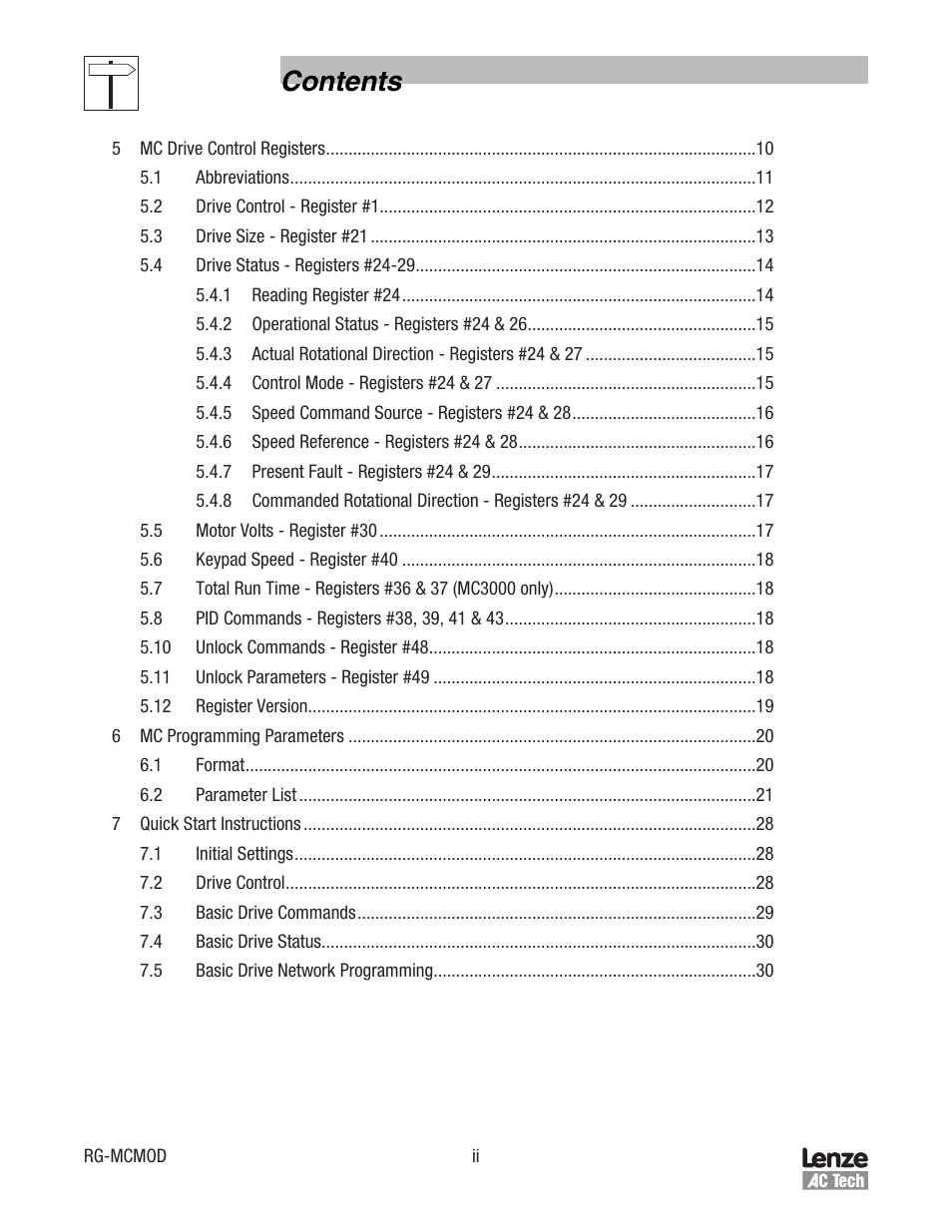 Lenze MC Series Drives Modbus Communications User Manual | Page 4 / 35