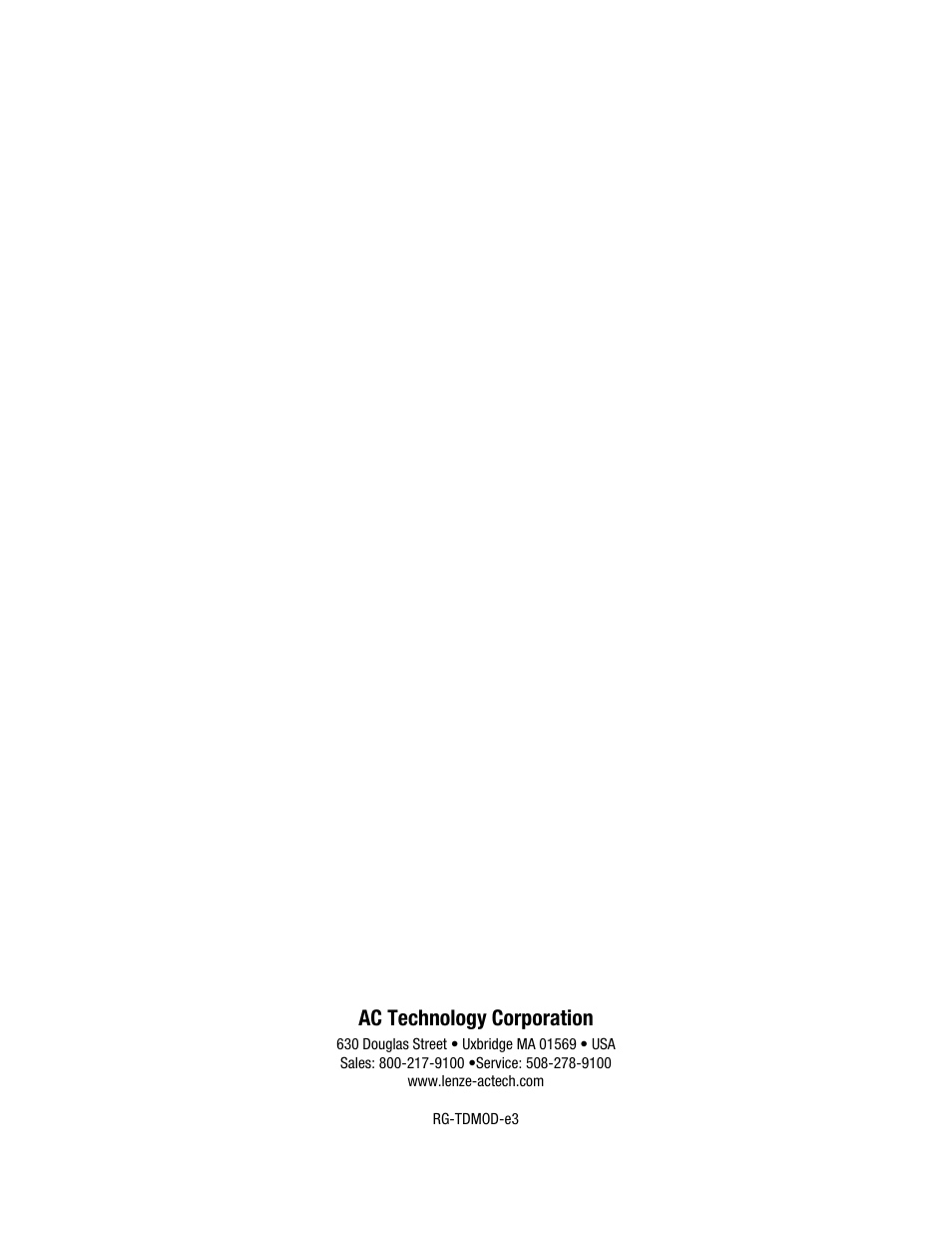 Ac technology corporation | Lenze Tmd Series Drives Modbus Communications User Manual | Page 34 / 34