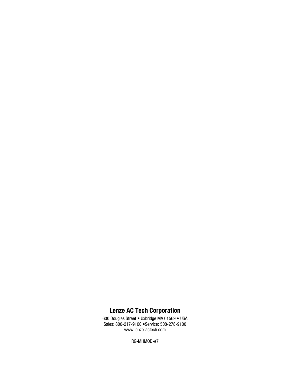 Lenze ac tech corporation | Lenze MCH Series Drives Modbus Communications User Manual | Page 33 / 33