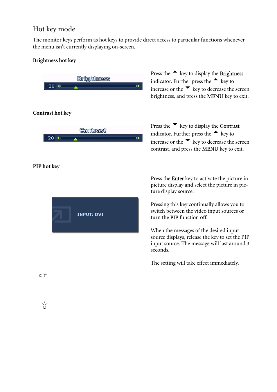 Hot key mode | BenQ FP241WZ User Manual | Page 28 / 47