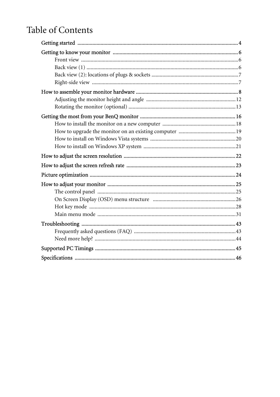BenQ FP241WZ User Manual | Page 3 / 47