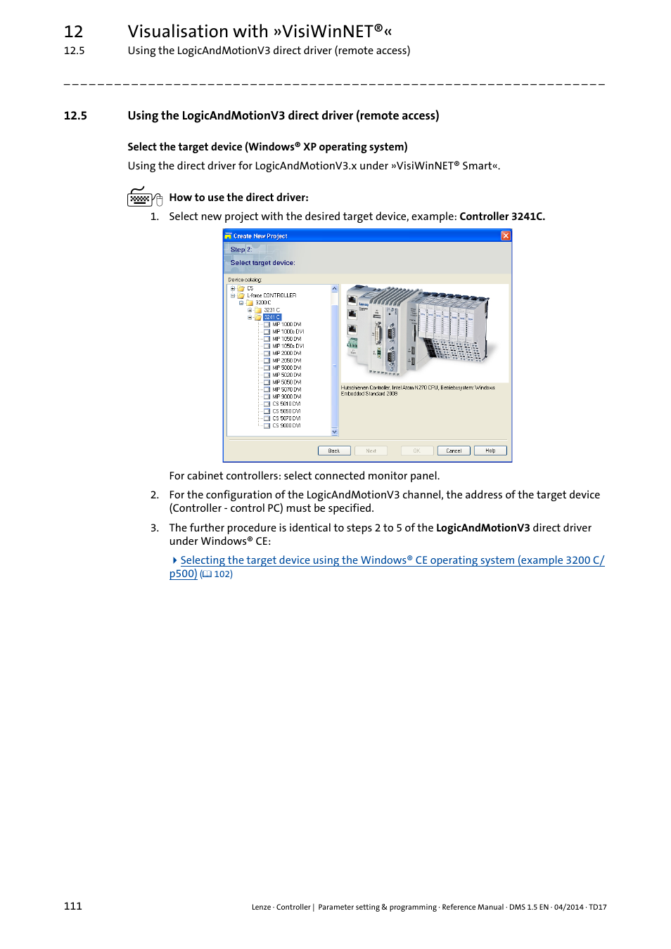 12 visualisation with »visiwinnet | Lenze c300 User Manual | Page 111 / 195