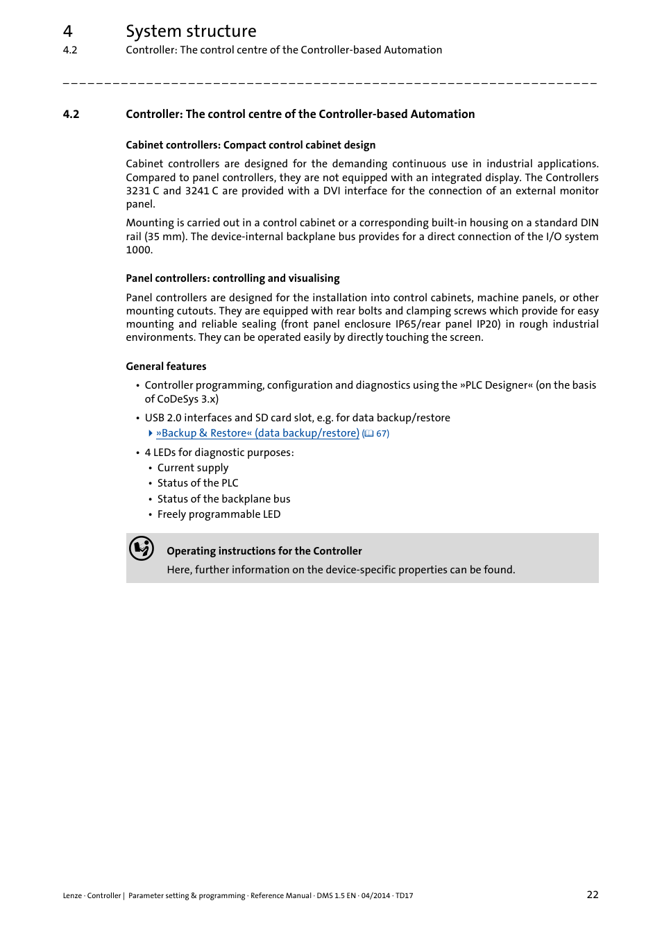 4system structure | Lenze c300 User Manual | Page 22 / 195