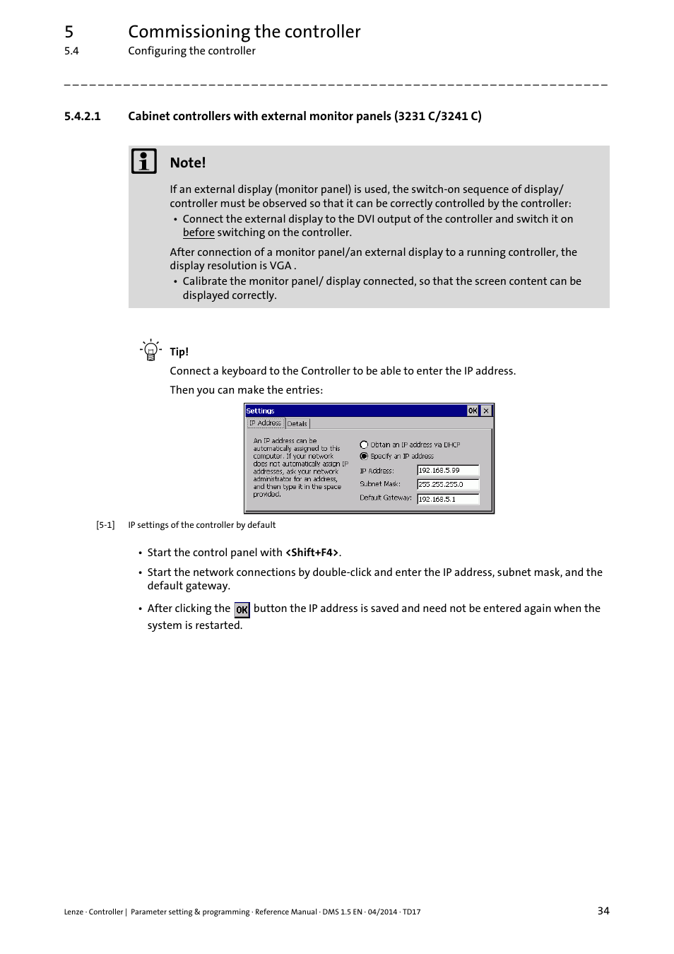 5commissioning the controller | Lenze c300 User Manual | Page 34 / 195