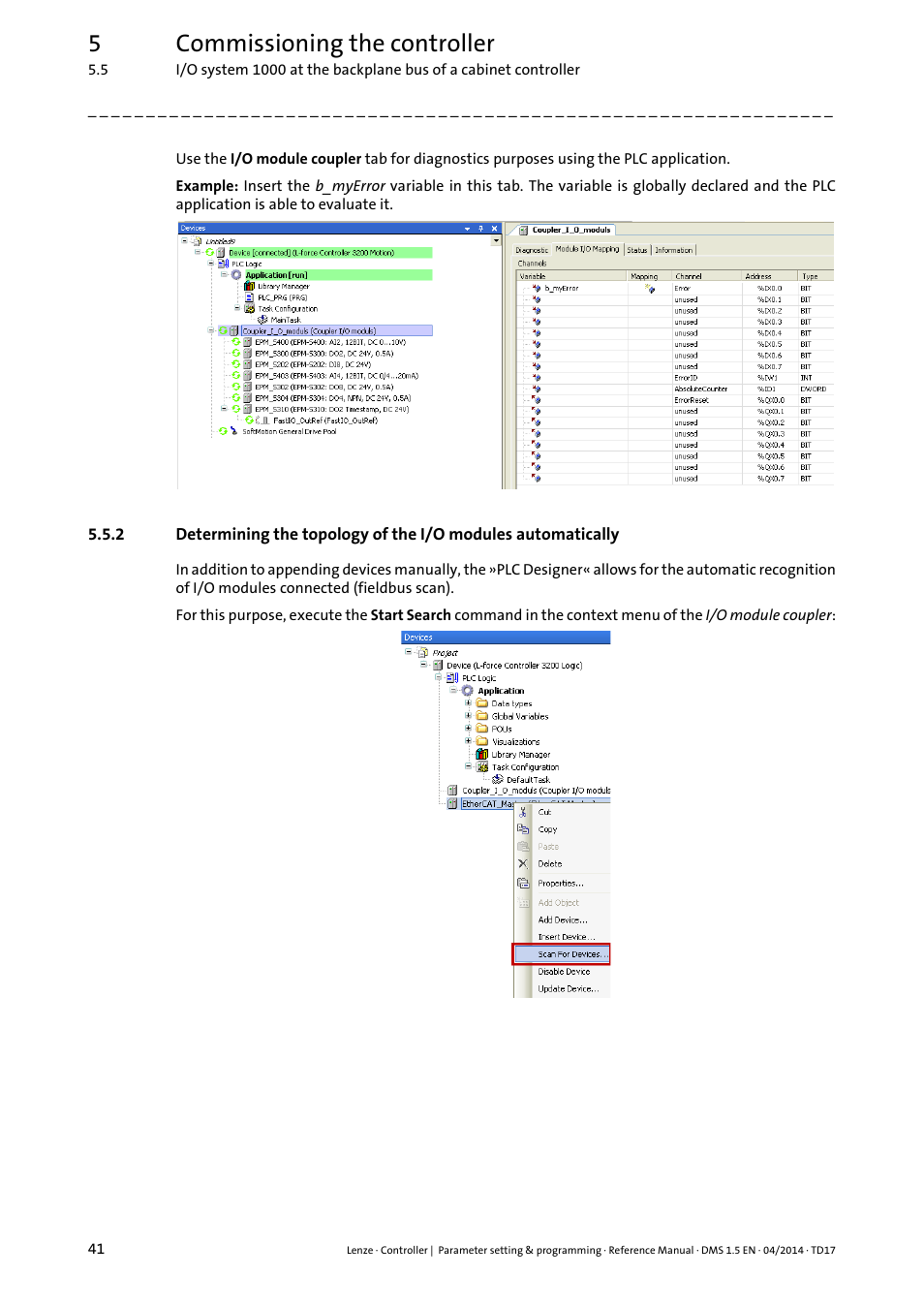 5commissioning the controller | Lenze c300 User Manual | Page 41 / 195