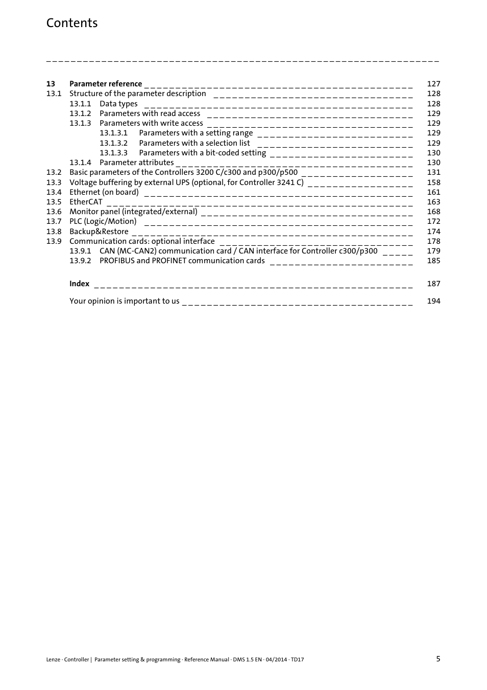 Lenze c300 User Manual | Page 5 / 195