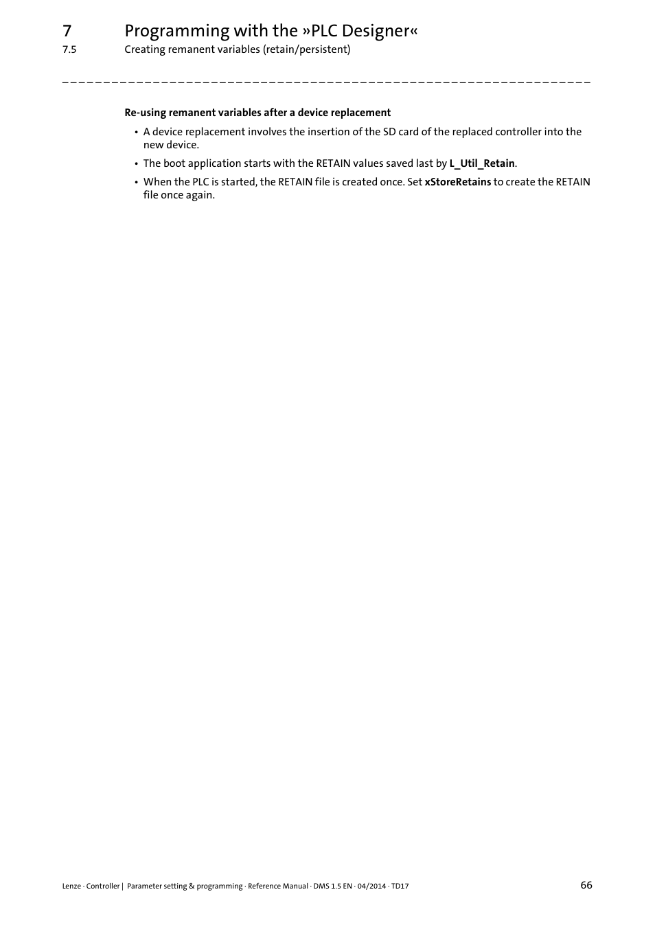 7programming with the »plc designer | Lenze c300 User Manual | Page 66 / 195