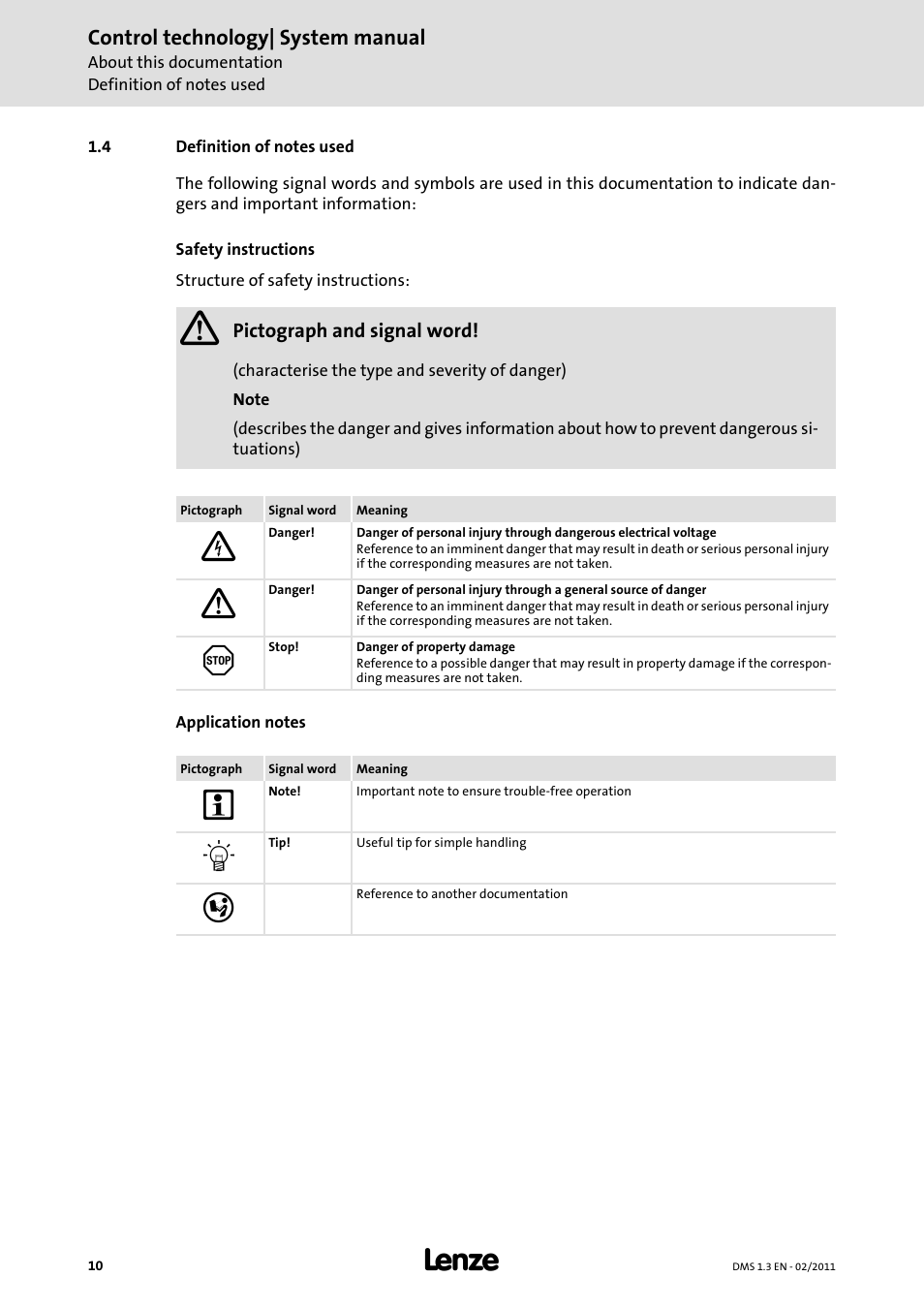 4 definition of notes used, Control technology| system manual | Lenze PC-based automation User Manual | Page 10 / 60