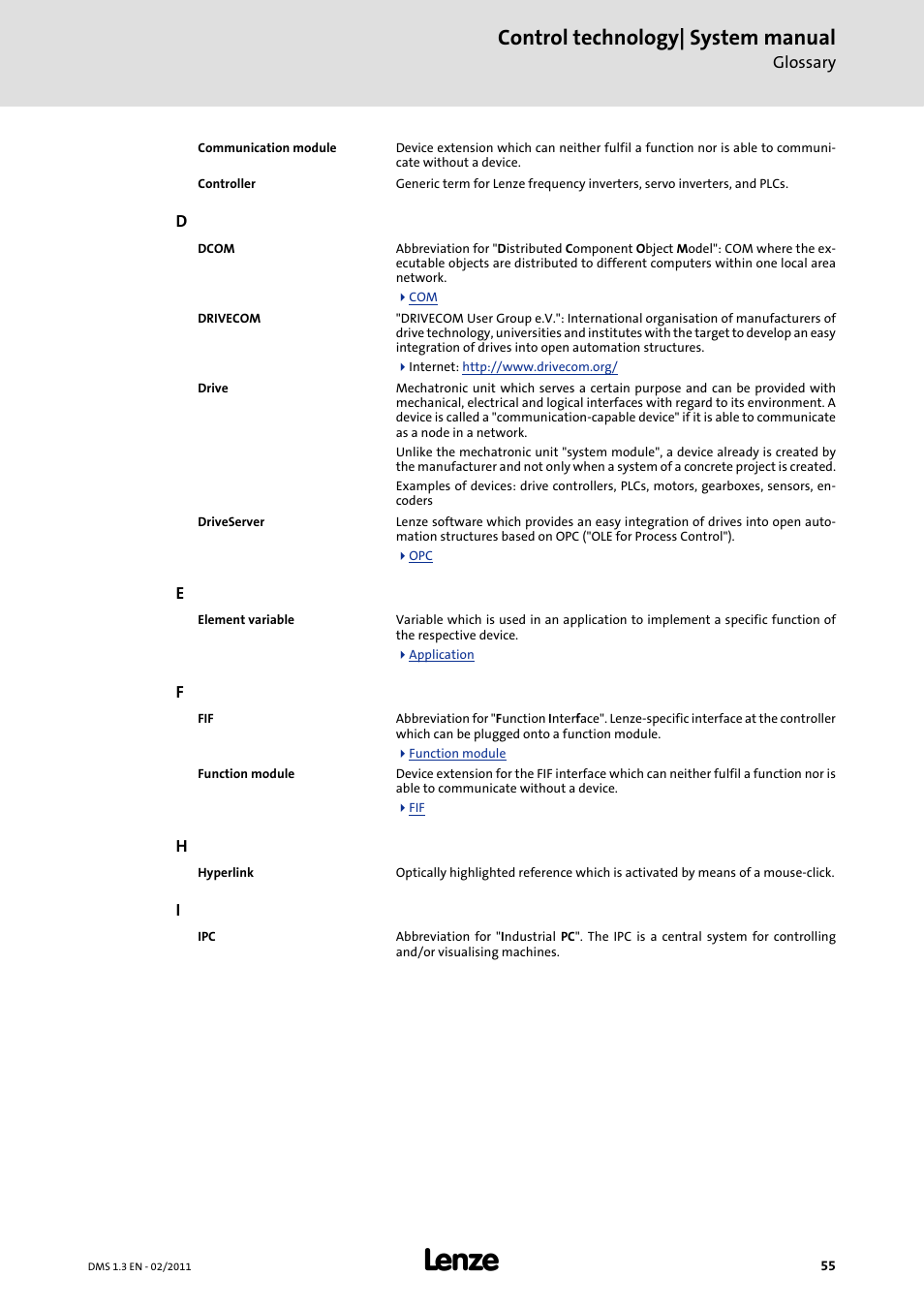 Control technology| system manual | Lenze PC-based automation User Manual | Page 55 / 60