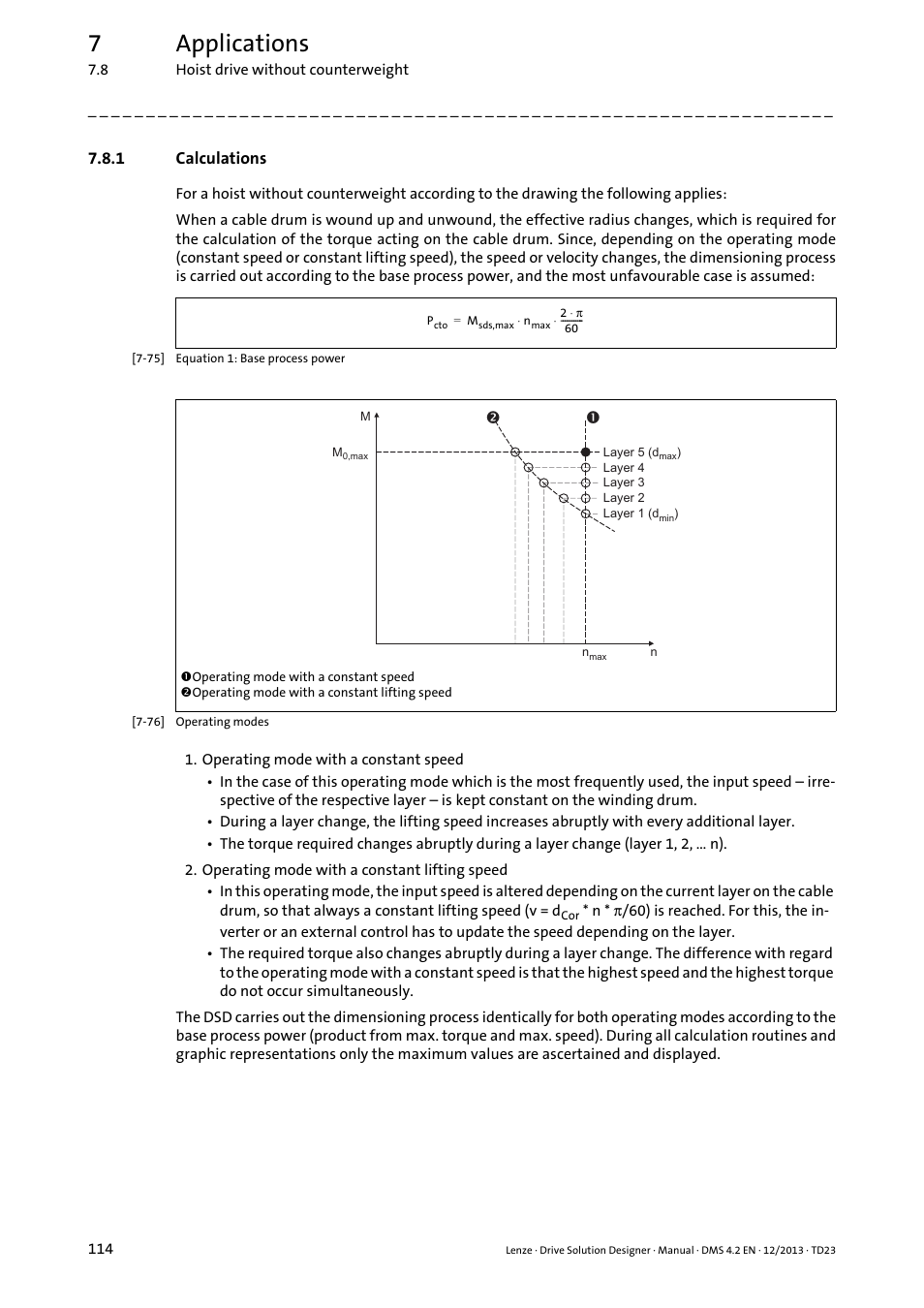 1 calculations, Calculations, 7applications | Lenze DSD User Manual | Page 114 / 496
