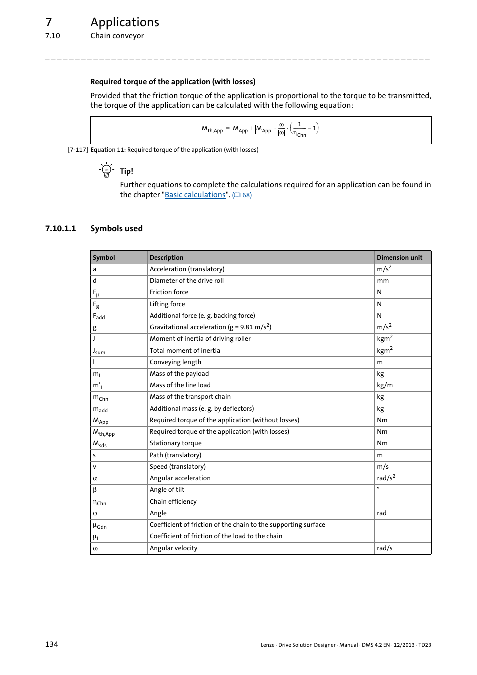 1 symbols used, 7applications | Lenze DSD User Manual | Page 134 / 496