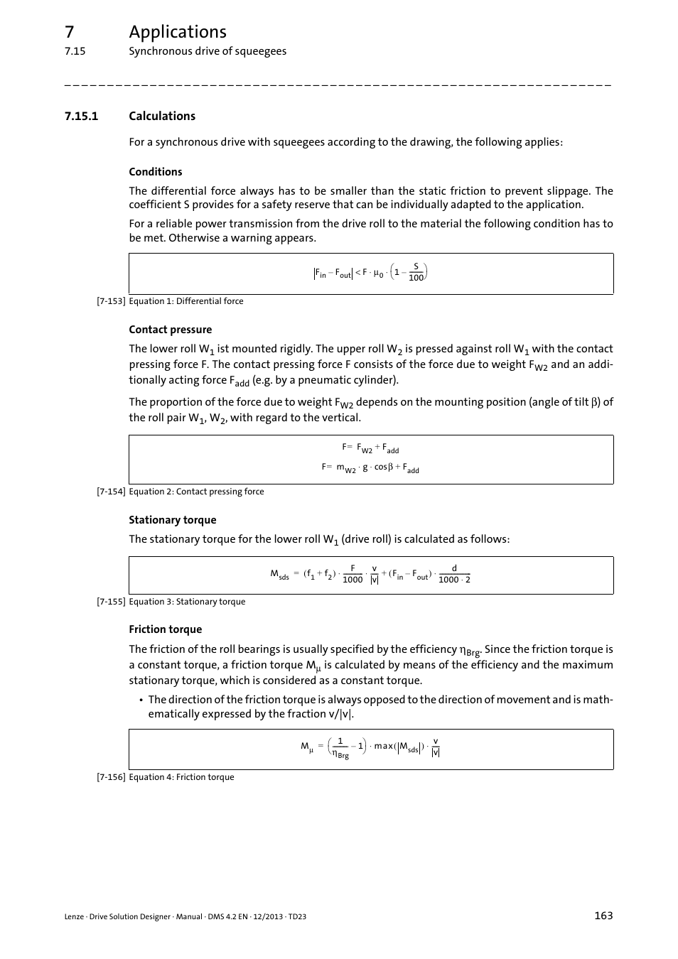 1 calculations, 7applications | Lenze DSD User Manual | Page 163 / 496