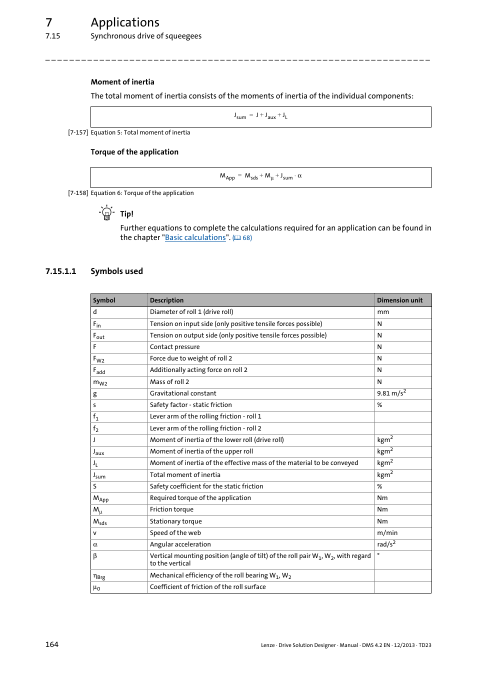 1 symbols used, 7applications | Lenze DSD User Manual | Page 164 / 496
