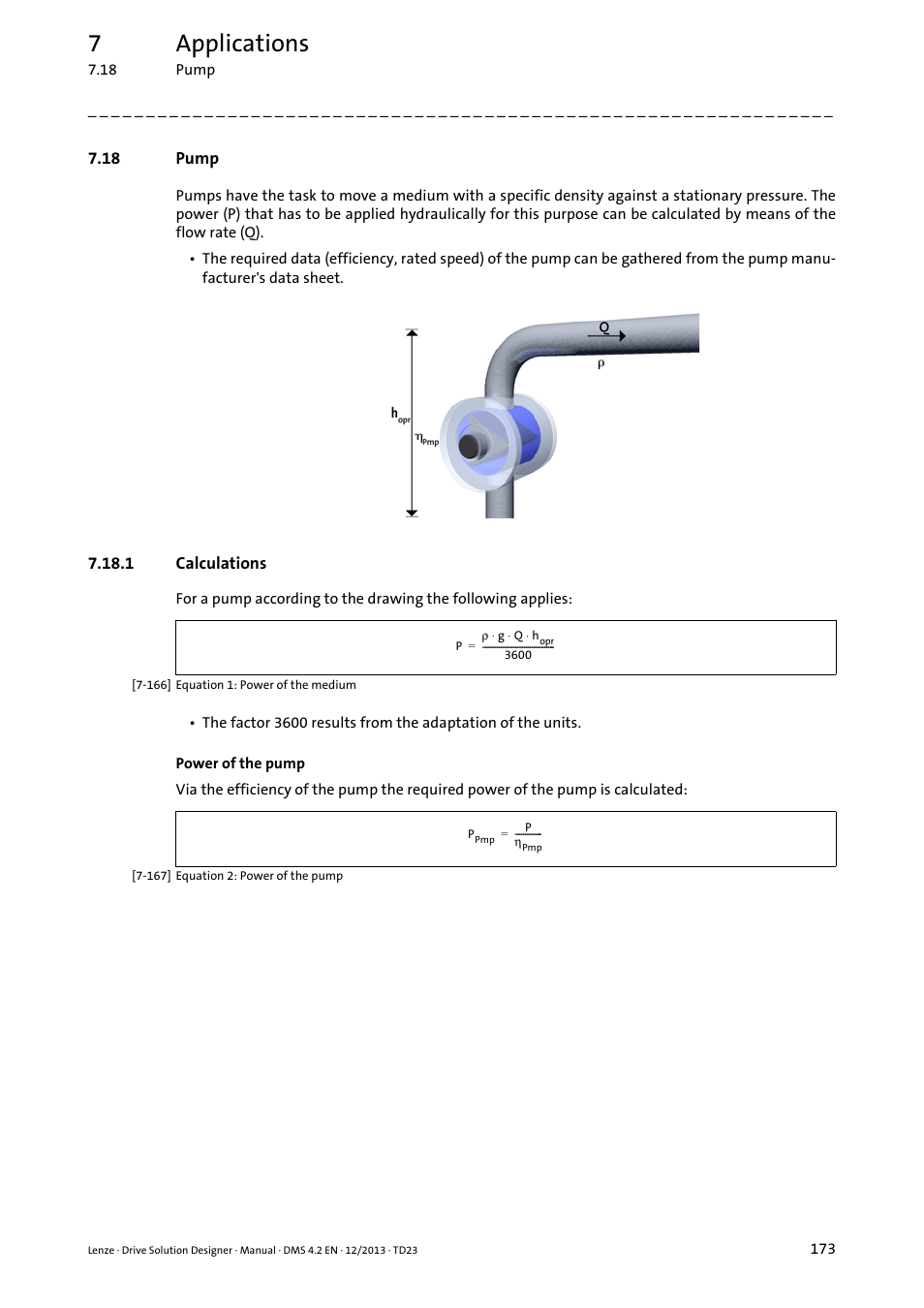 18 pump, 1 calculations, Pump | 7applications | Lenze DSD User Manual | Page 173 / 496