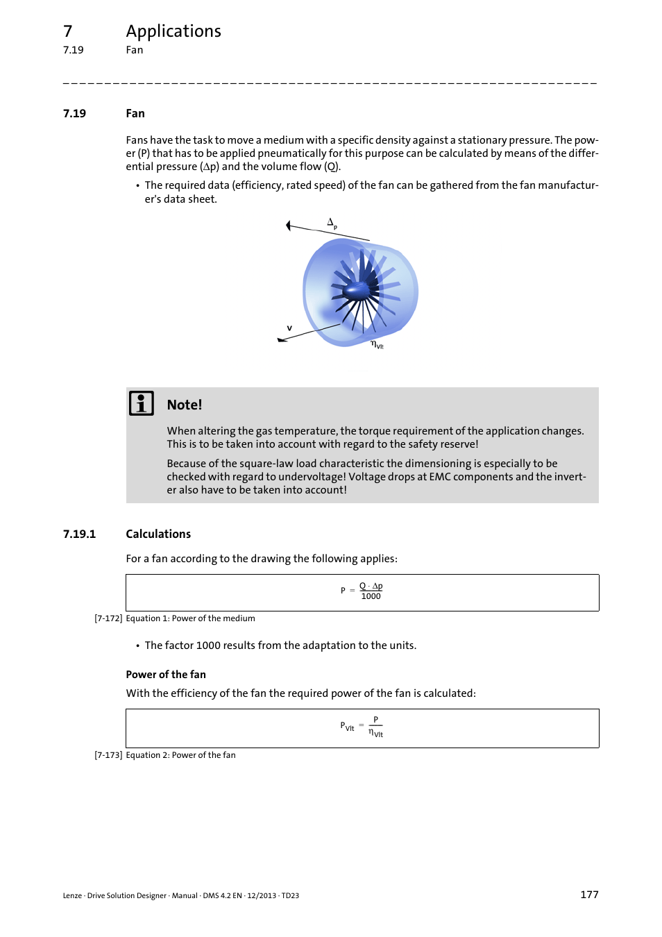 19 fan, 1 calculations, 7applications | Lenze DSD User Manual | Page 177 / 496