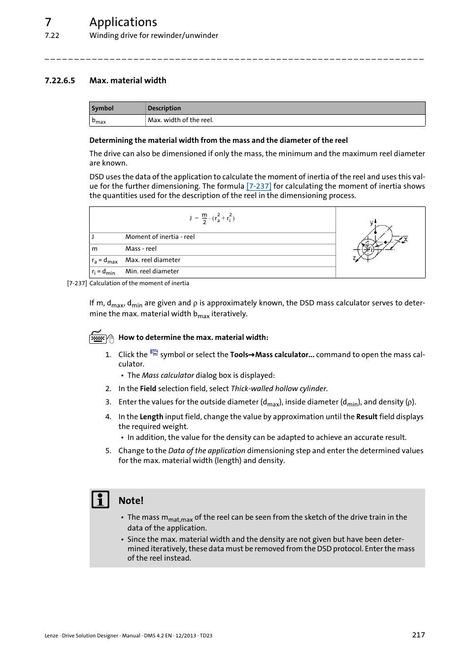 5 max. material width, 7applications | Lenze DSD User Manual | Page 217 / 496