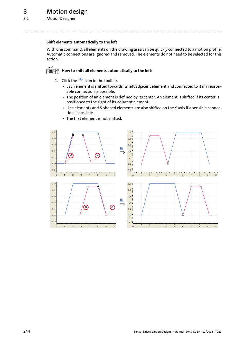 Shift elements automatically to the left ( 244), 8motion design | Lenze DSD User Manual | Page 244 / 496