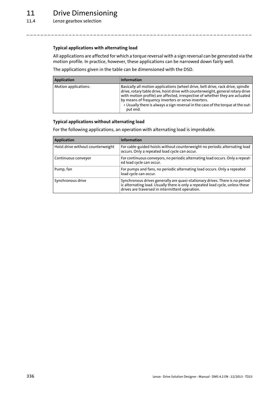 11 drive dimensioning | Lenze DSD User Manual | Page 336 / 496