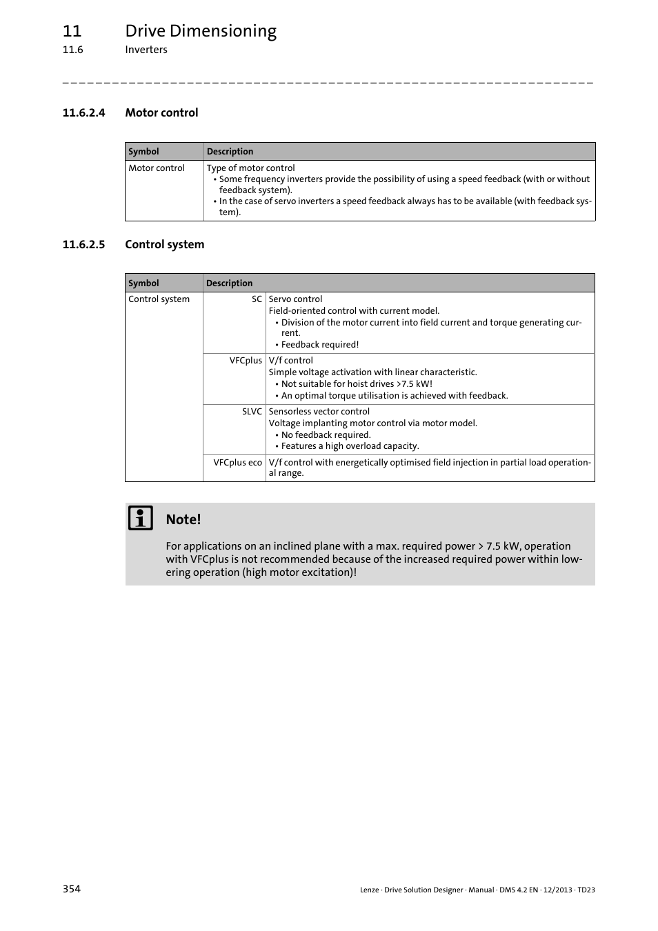 4 motor control, 5 control system, Control system | 11 drive dimensioning | Lenze DSD User Manual | Page 354 / 496