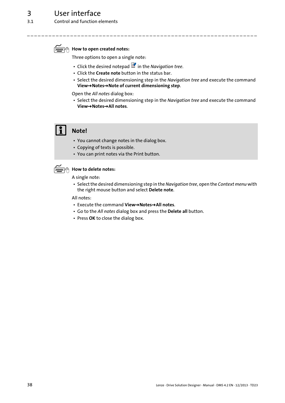 3user interface | Lenze DSD User Manual | Page 38 / 496