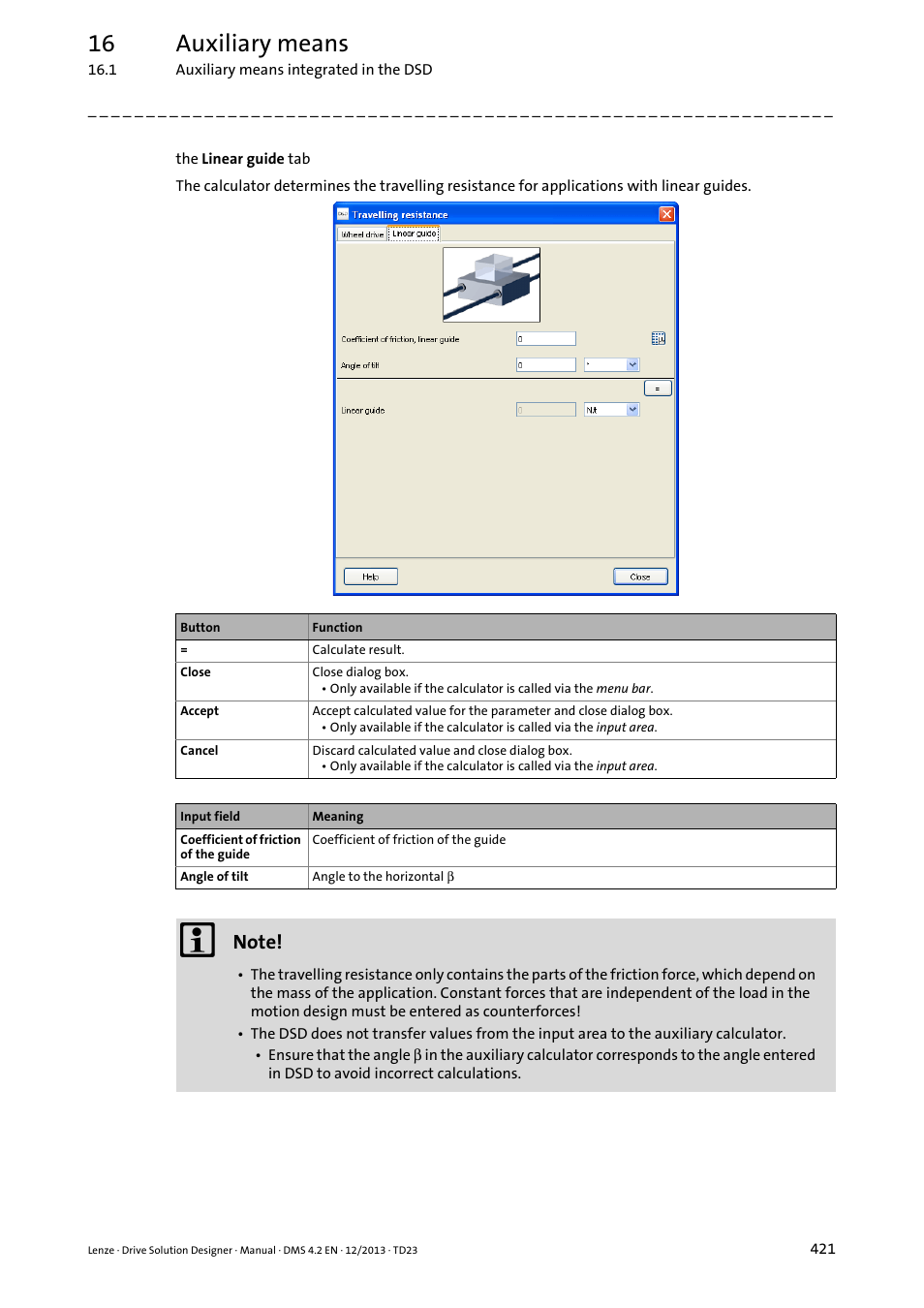 16 auxiliary means | Lenze DSD User Manual | Page 421 / 496