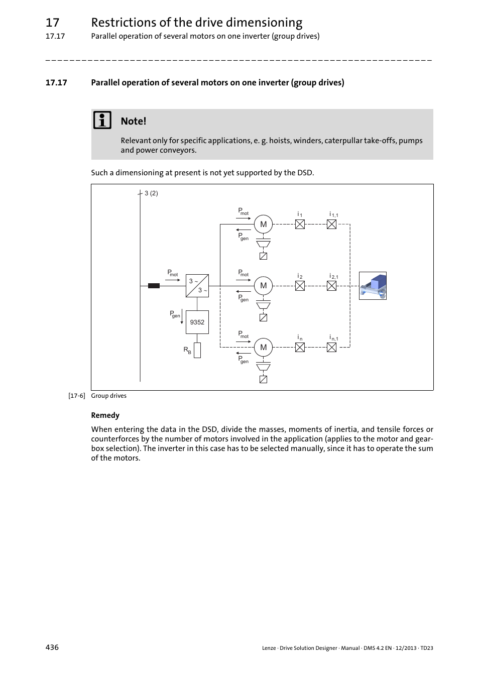 17 restrictions of the drive dimensioning | Lenze DSD User Manual | Page 436 / 496