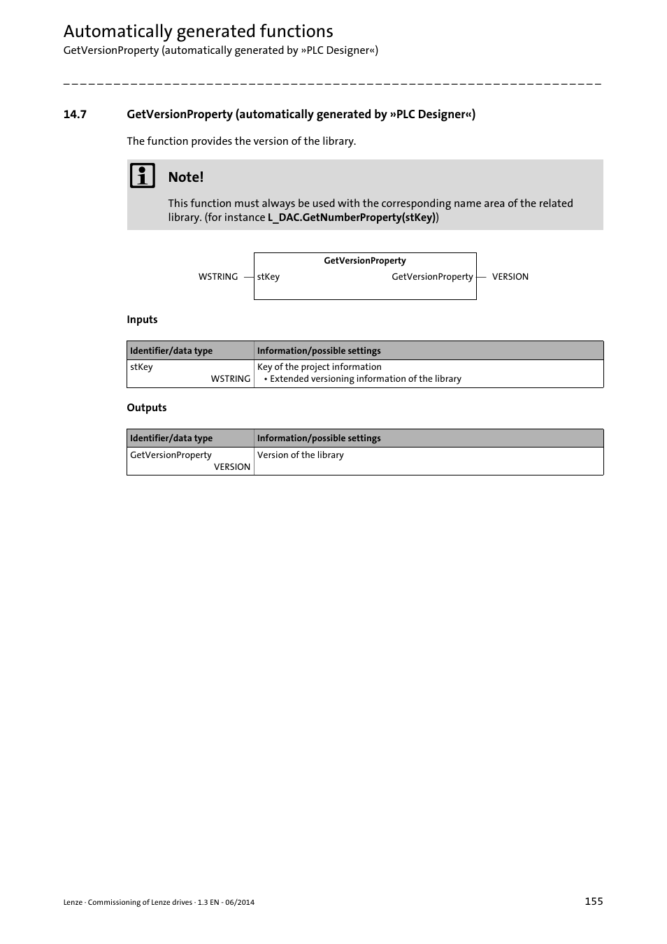 Designer«) ( 155), Automatically generated functions | Lenze PLC Designer R3-x User Manual | Page 155 / 159
