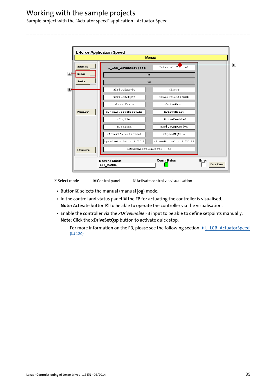 Working with the sample projects | Lenze PLC Designer R3-x User Manual | Page 35 / 159