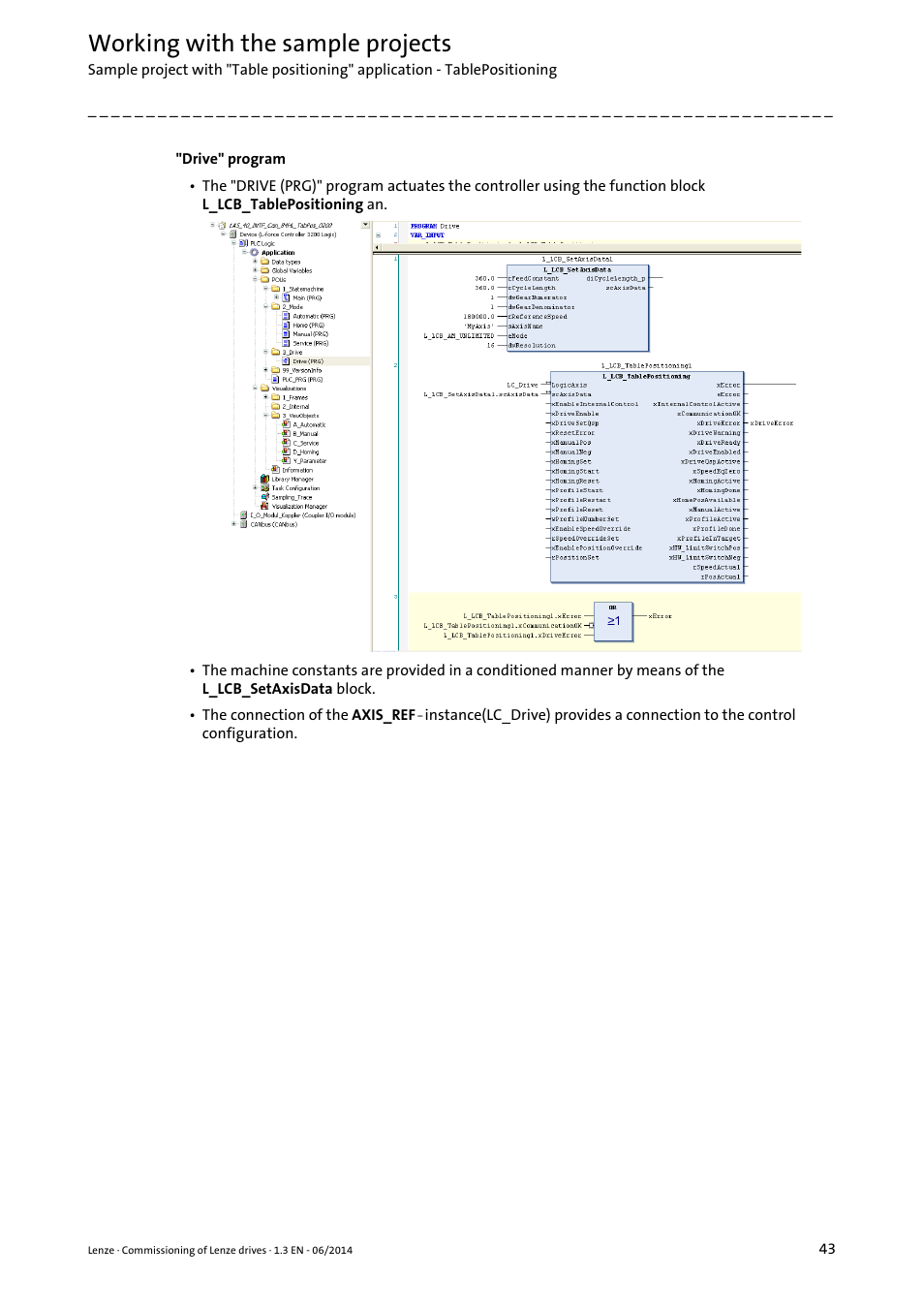 Working with the sample projects | Lenze PLC Designer R3-x User Manual | Page 43 / 159