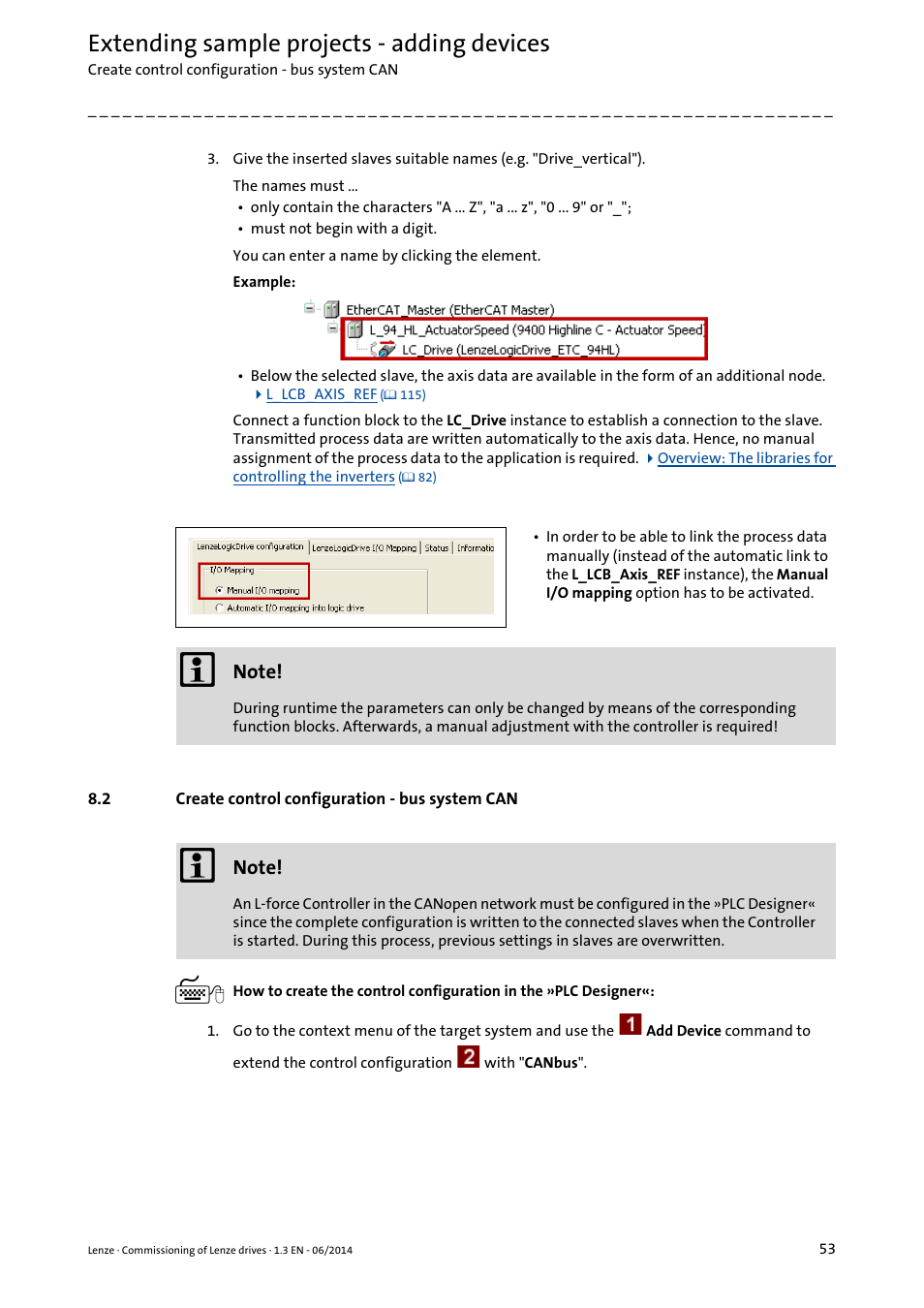2 create control configuration - bus system can, Extending sample projects - adding devices | Lenze PLC Designer R3-x User Manual | Page 53 / 159