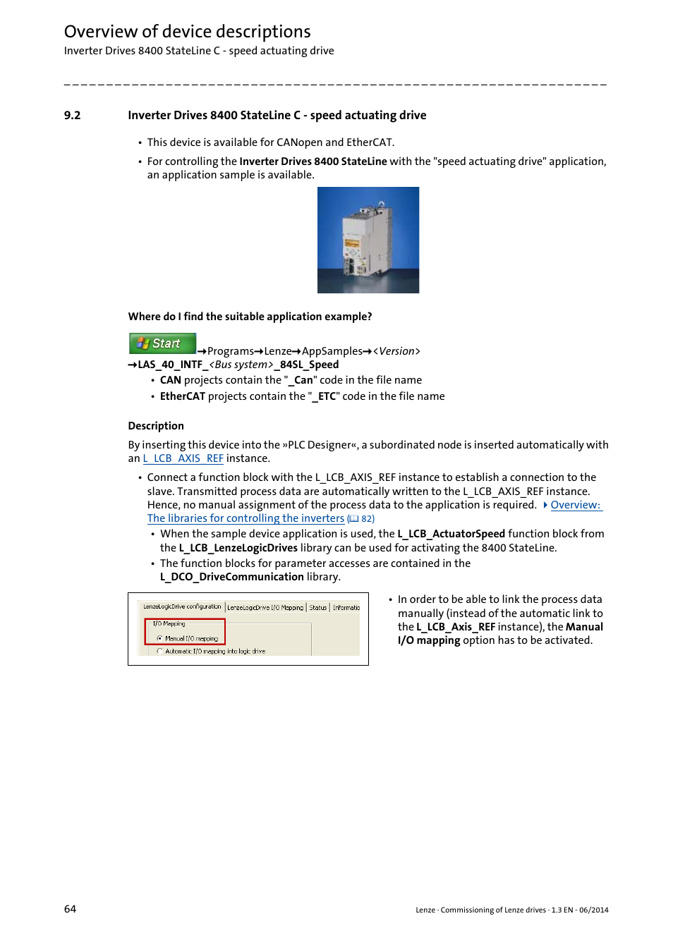 Overview of device descriptions | Lenze PLC Designer R3-x User Manual | Page 64 / 159
