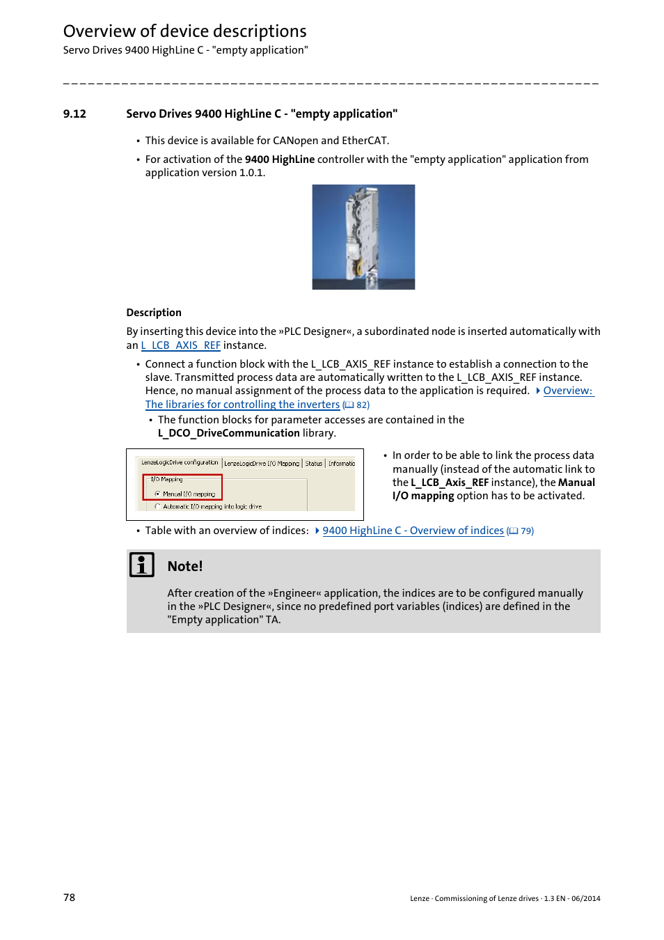 Overview of device descriptions | Lenze PLC Designer R3-x User Manual | Page 78 / 159