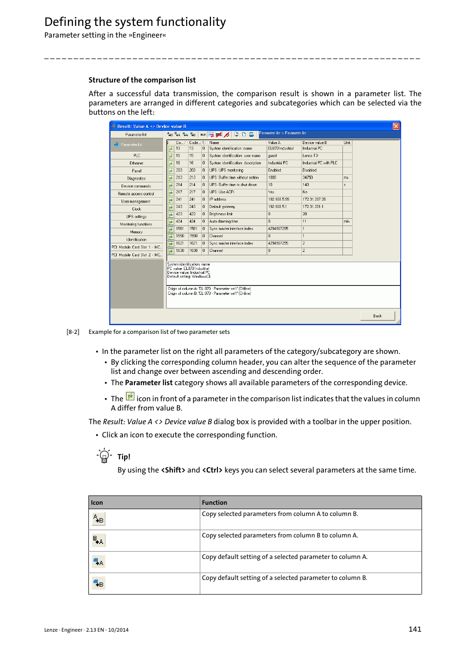 Defining the system functionality | Lenze Engineer v2.21 User Manual | Page 141 / 312