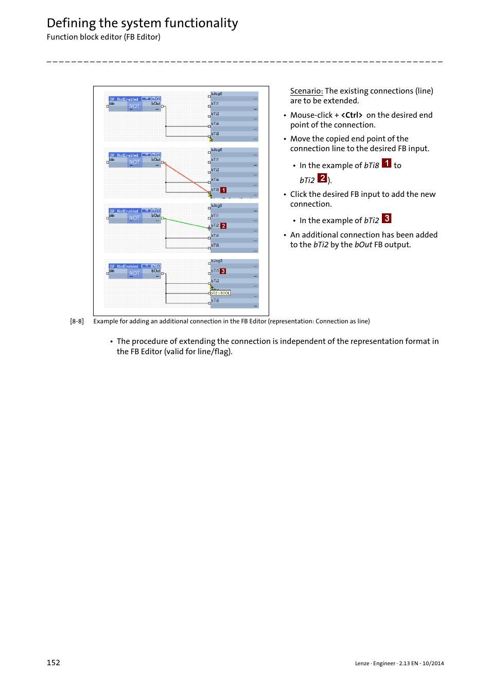 Defining the system functionality | Lenze Engineer v2.21 User Manual | Page 152 / 312