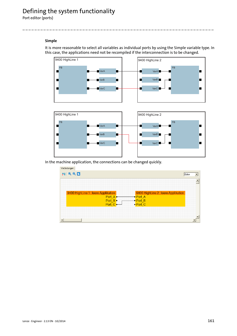 Defining the system functionality | Lenze Engineer v2.21 User Manual | Page 161 / 312