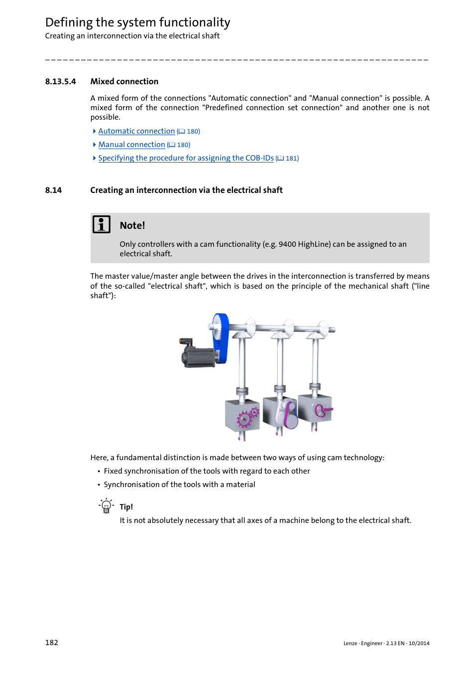 4 mixed connection, Mixed connection, Defining the system functionality | Lenze Engineer v2.21 User Manual | Page 182 / 312