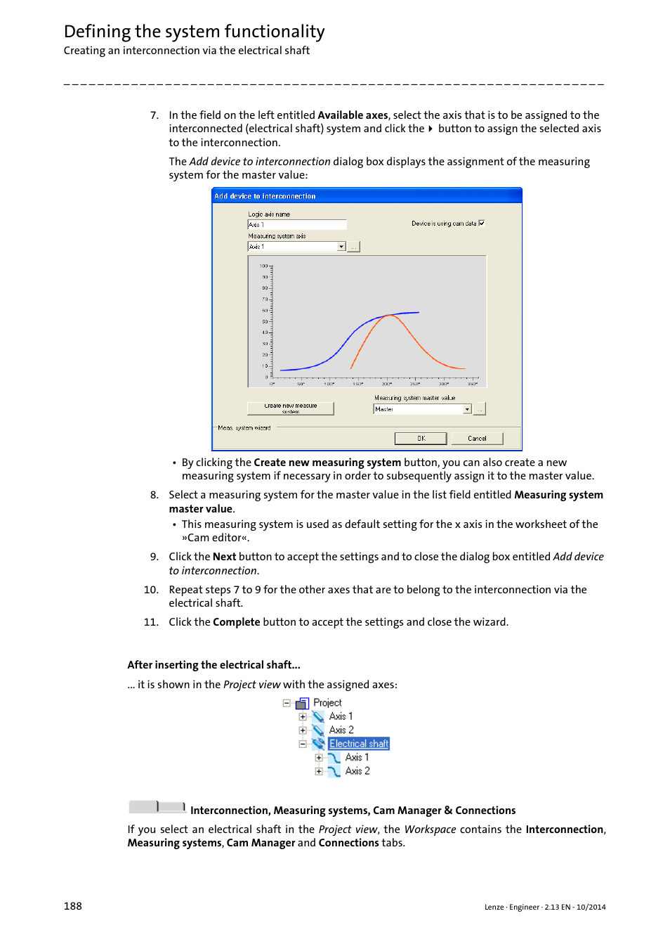 Defining the system functionality | Lenze Engineer v2.21 User Manual | Page 188 / 312