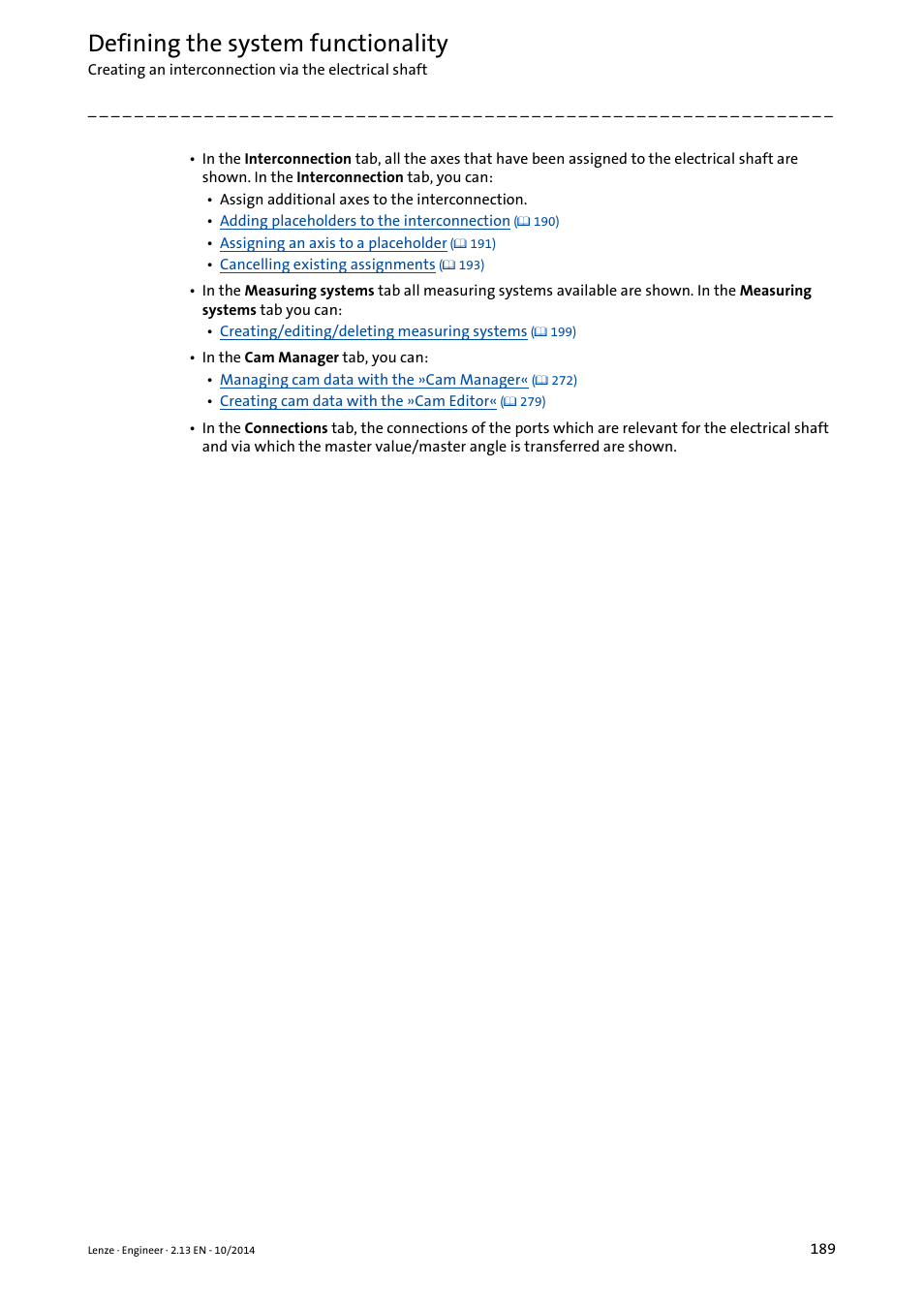 Defining the system functionality | Lenze Engineer v2.21 User Manual | Page 189 / 312