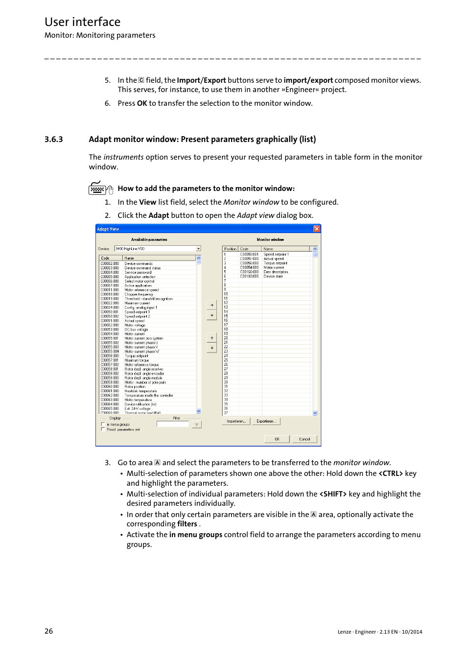 User interface | Lenze Engineer v2.21 User Manual | Page 26 / 312