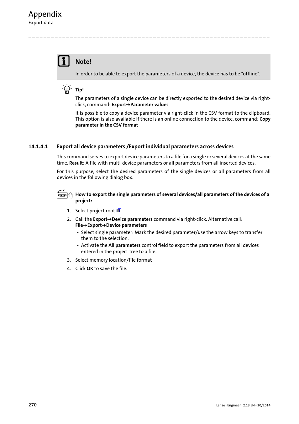 Appendix | Lenze Engineer v2.21 User Manual | Page 270 / 312