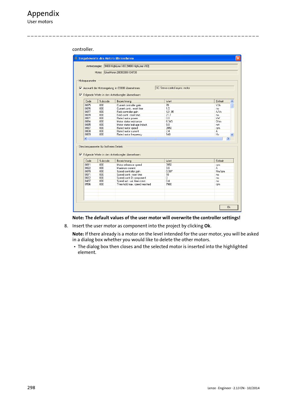 Appendix | Lenze Engineer v2.21 User Manual | Page 298 / 312