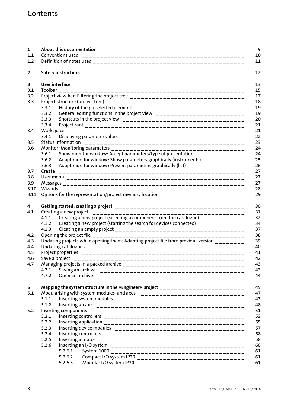 Lenze Engineer v2.21 User Manual | Page 3 / 312