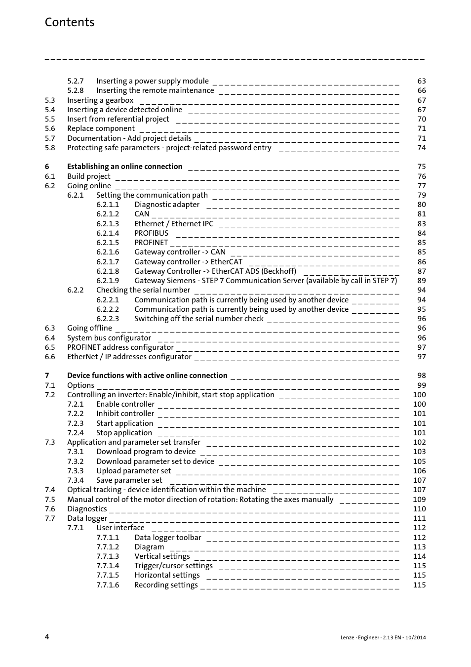 Lenze Engineer v2.21 User Manual | Page 4 / 312