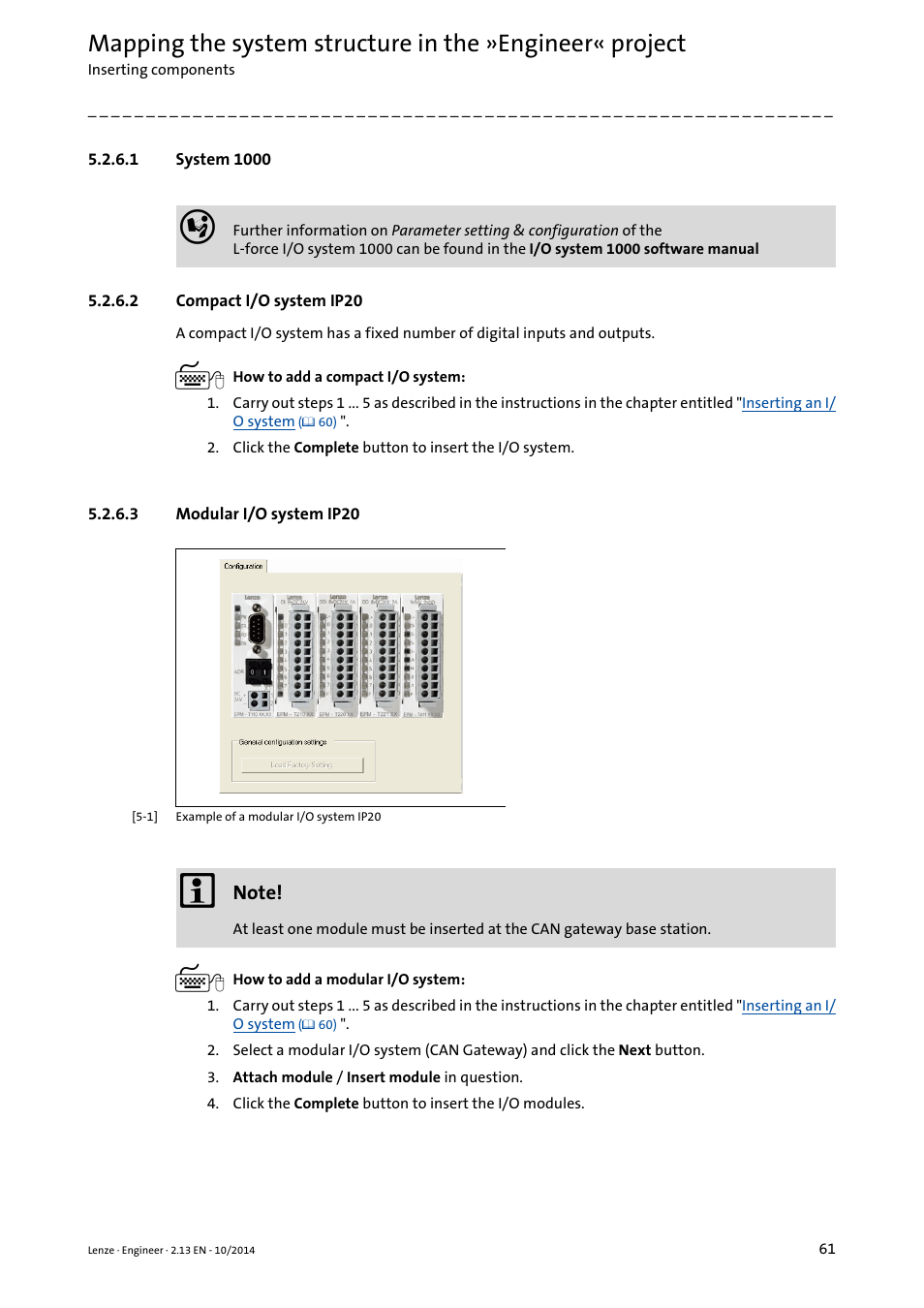 1 system 1000, 2 compact i/o system ip20, 3 modular i/o system ip20 | System 1000, Compact i/o system ip20, Modular i/o system ip20 | Lenze Engineer v2.21 User Manual | Page 61 / 312